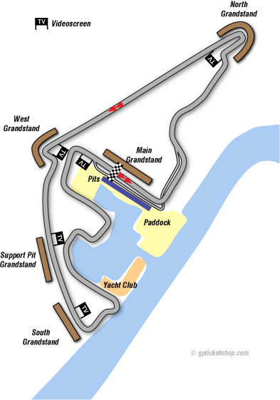 Abu Dhabi Formula 1 Grand Prix Circuit Map - Click On the Map for more Information on the Yas Marina Circuit