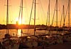 Sun setting on the harbour, Rhodes Town, Rhodes